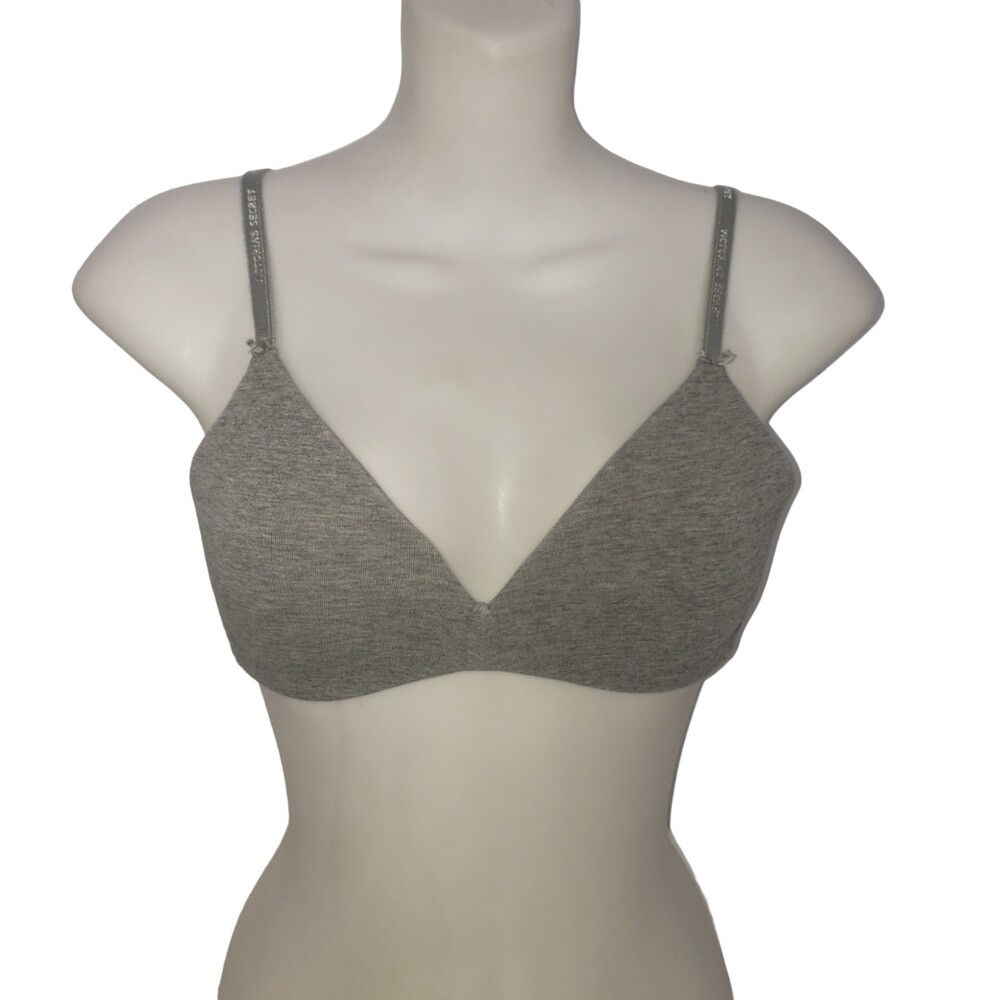 Victoria's Secret PINK Gray No Wire T Shirt Bra Size 32C